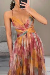 Women’s Elegant V-Neck Maxi Dress with Flowing Silhouette | Wedding Guest & Evening Dress