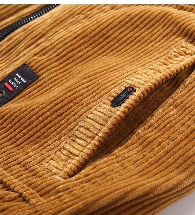 Men’s Corduroy Sherpa Jacket in Vintage Winter Style | Warm Casual Coat