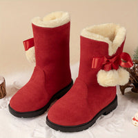 Women’s Winter Boots with Fleece Lining and Bow Detail | Warm Ladies Snow Boots