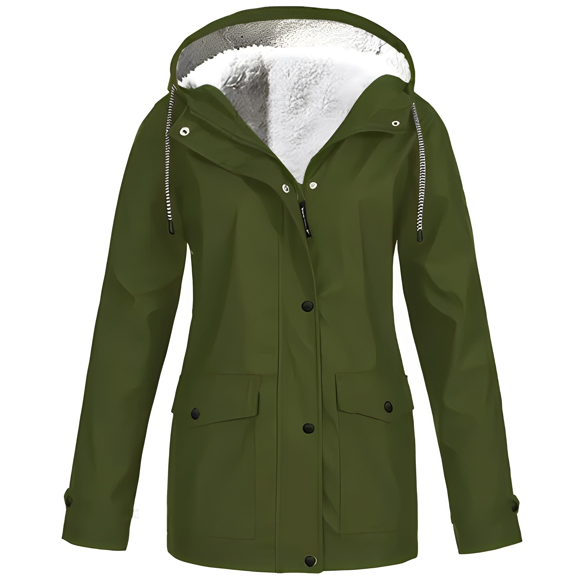 Women’s Waterproof Jacket | Fleece Lined | Hooded Design | Warm Rainproof Outerwear