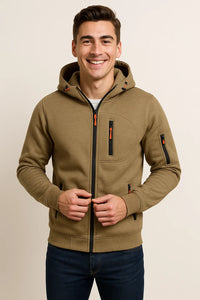 Men’s Zip-Up Hoodie in Tailored Fit Style | Casual Everyday Sweatshirt