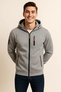 Men’s Zip-Up Hoodie in Tailored Fit Style | Casual Everyday Sweatshirt