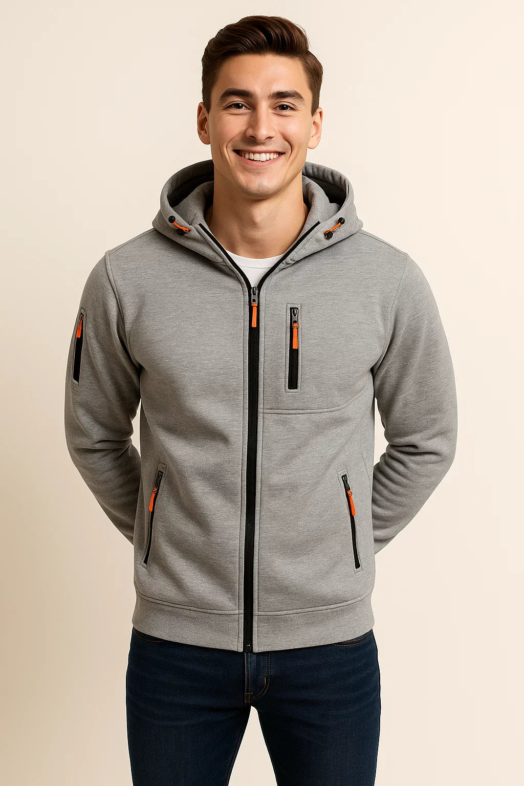 Men’s Zip-Up Hoodie in Tailored Fit Style | Casual Everyday Sweatshirt