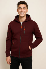 Men’s Zip-Up Hoodie in Tailored Fit Style | Casual Everyday Sweatshirt