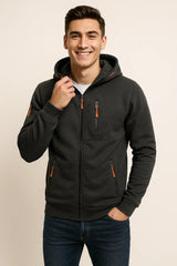 Men’s Zip-Up Hoodie in Tailored Fit Style | Casual Everyday Sweatshirt