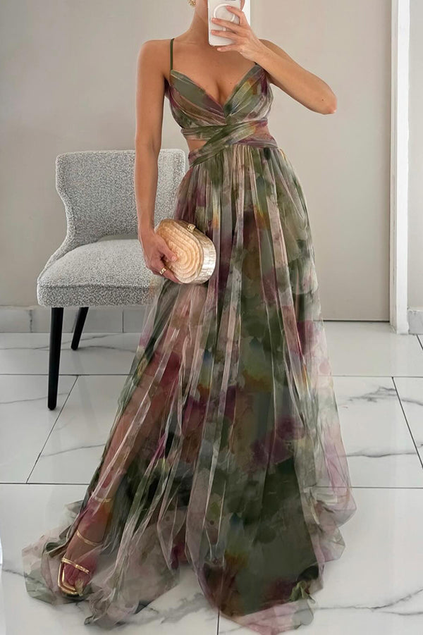 Elegant V-Neck Maxi Dress | Wedding Guest Look
