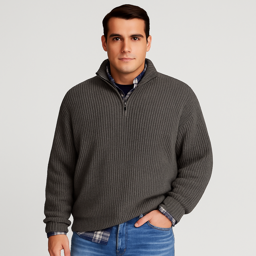 Men’s Classic Sweater in Wool Blend Style | Smart Casual Knit Jumper