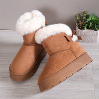 Plush Bow Knot Winter Boots | Stylish Warmth | Non-Slip Comfort