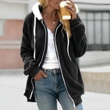 Women’s Zip Up Hoodie in Oversized Sherpa Style | Casual Fleece Sweatshirt