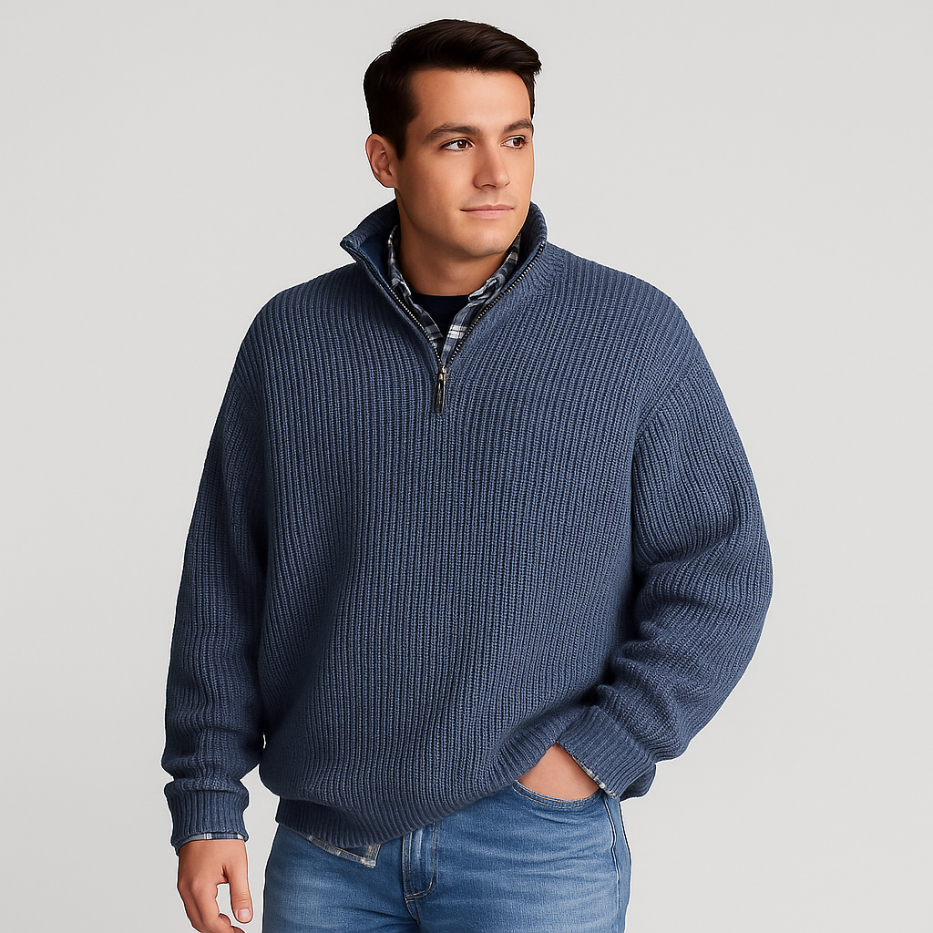 Men’s Classic Sweater in Wool Blend Style | Smart Casual Knit Jumper