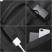 Expandable Travel Backpack | Waterproof PVC Material | USB Charging Port | Carry-On Friendly