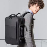 Expandable Travel Backpack | Waterproof PVC Material | USB Charging Port | Carry-On Friendly