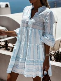 Women’s Boho Ruffle Dress with Flared Sleeves | Summer Occasion Dress