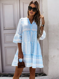 Women’s Boho Ruffle Dress with Flared Sleeves | Summer Occasion Dress