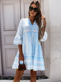 Women’s Boho Ruffle Dress with Flared Sleeves | Summer Occasion Dress