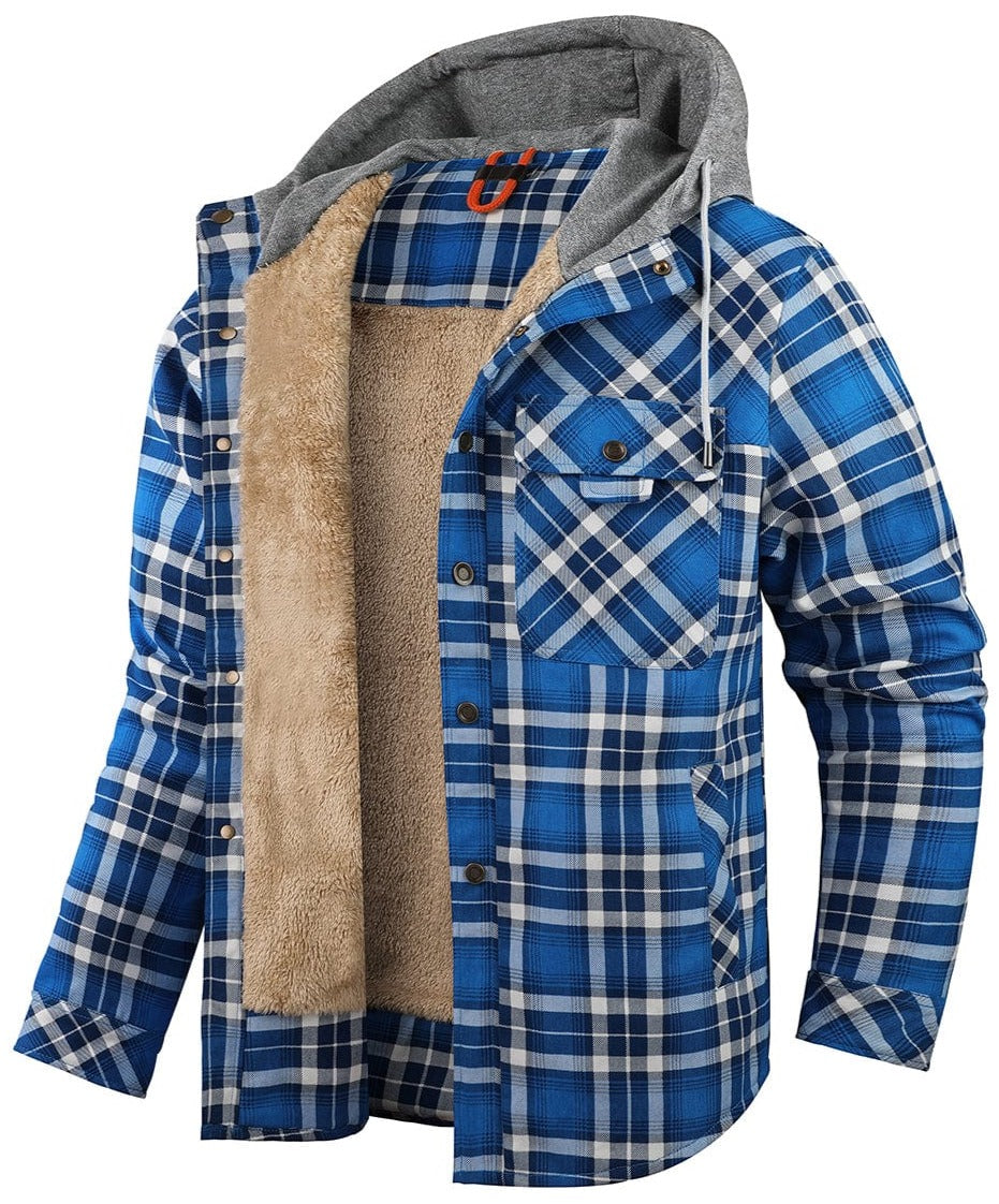 Men’s Fleece Jacket with Hood and Faux Fur Lining | Warm Winter Outdoor Coat