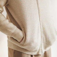 Men’s Ribbed Knit Cardigan | Zip-Up Sweater | Midweight Layer | Smart Casual Autumn Knitwear