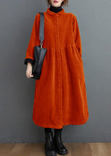 Women’s Corduroy Winter Coat in Long Overcoat Style | Warm Ladies Jacket for Autumn