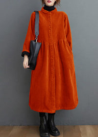 Women’s Corduroy Winter Coat in Long Overcoat Style | Warm Ladies Jacket for Autumn