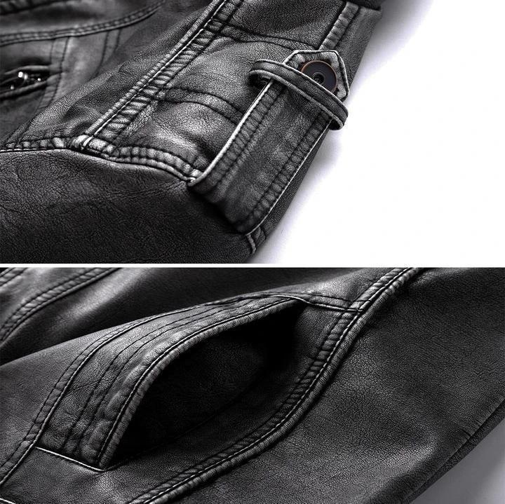 Men’s Leather Jacket in Classic Biker Style | Waterproof Casual Outerwear