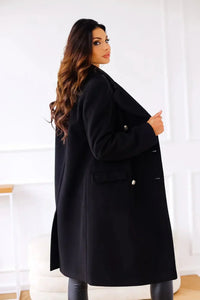 Women’s Double-Breasted Coat | Tailored Longline Fit | Elegant Winter Layer