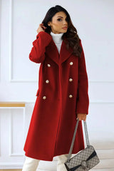Women’s Double-Breasted Coat | Tailored Longline Fit | Elegant Winter Layer