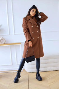Women’s Double-Breasted Coat | Tailored Longline Fit | Elegant Winter Layer