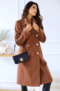 Women’s Double-Breasted Coat | Tailored Longline Fit | Elegant Winter Layer