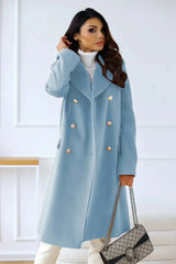 Women’s Double-Breasted Coat | Tailored Longline Fit | Elegant Winter Layer