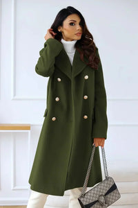 Women’s Double-Breasted Coat | Tailored Longline Fit | Elegant Winter Layer