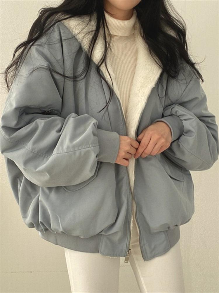 Women’s Double-Sided Coat with Fur Trim Hood | Versatile Winter Jacket