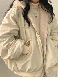 Women’s Double-Sided Coat with Fur Trim Hood | Versatile Winter Jacket