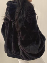 Women’s Double-Sided Coat with Fur Trim Hood | Versatile Winter Jacket