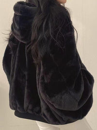 Women’s Double-Sided Coat with Fur Trim Hood | Versatile Winter Jacket