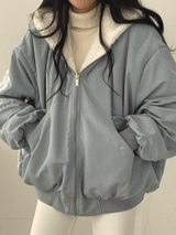 Women’s Double-Sided Coat with Fur Trim Hood | Versatile Winter Jacket