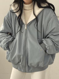 Women’s Double-Sided Coat with Fur Trim Hood | Versatile Winter Jacket