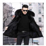 Men’s Long Winter Coat with Fleece Collar | Warm Waterproof Jacket
