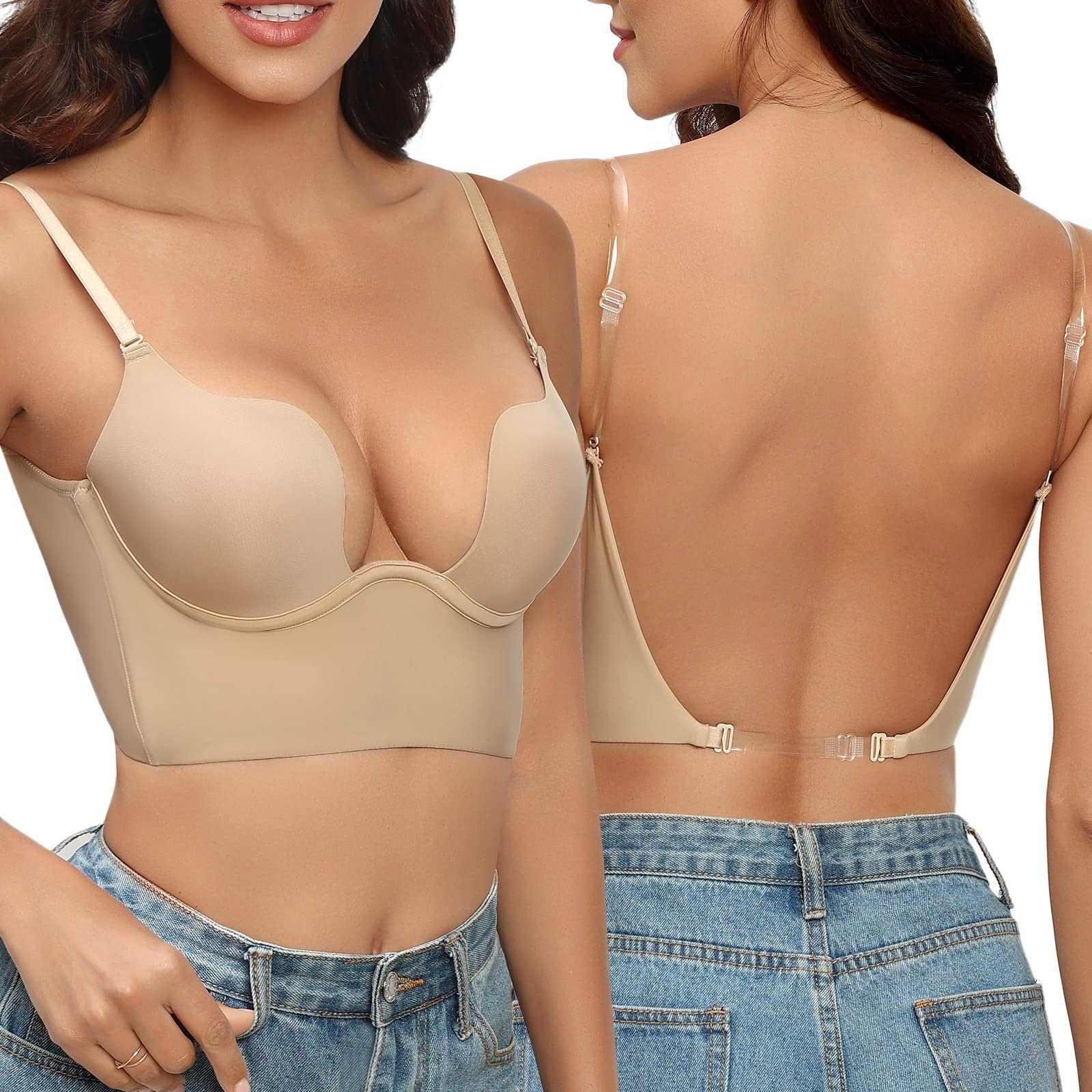 Backless Bra for Women | Invisible Strapless Bra | Seamless Fit