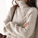 Cable Knit Turtleneck Jumper | Relaxed Fit | Soft Warm Layer | Winter Knitwear