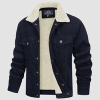 Men’s Corduroy Jacket | Button-Up Front | Warm Sherpa Lining | Casual Autumn Outerwear