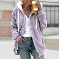 Women’s Zip Up Hoodie in Oversized Sherpa Style | Casual Fleece Sweatshirt