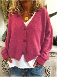 Women’s V-Neck Button Cardigan | Relaxed Fit | Soft Knit Layer | Autumn Ready