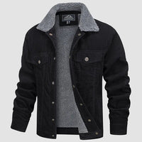 Men’s Corduroy Jacket | Button-Up Front | Warm Sherpa Lining | Casual Autumn Outerwear