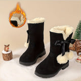 Women’s Winter Boots with Fleece Lining and Bow Detail | Warm Ladies Snow Boots