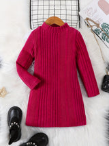 Girls’ Long Knit Sweater in Casual Winter Style | Warm Kids’ Jumper