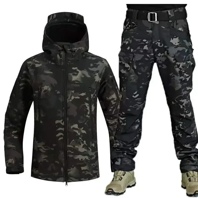 Men’s Winter Tracksuit with Coat and Pants | Warm Outdoor Cargo Set