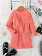 Girls’ Long Knit Sweater in Casual Winter Style | Warm Kids’ Jumper