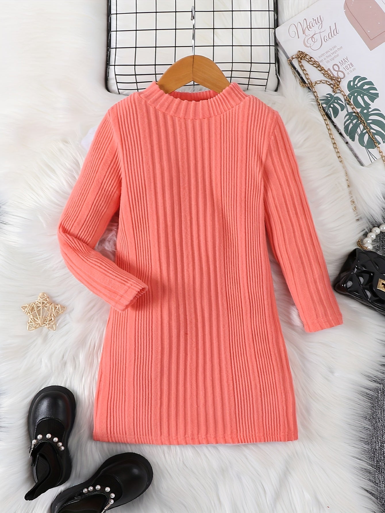 Girls’ Long Knit Sweater in Casual Winter Style | Warm Kids’ Jumper