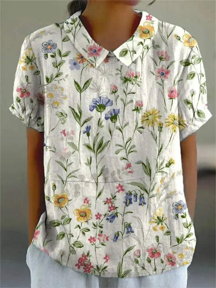 Vintage Floral Blouse for Women | Casual Fit | Lightweight Style