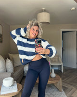 Women’s Striped Knit Jumper | Balloon Sleeves | Relaxed Fit | Cosy Autumn Layer